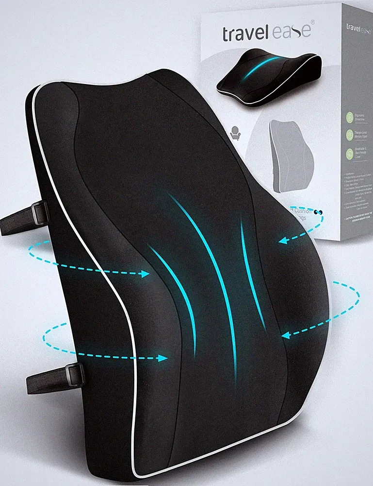 Lendenkissen Bürostuhl Ergonomisch Memory Foam Rückenstütze Antistatisch Schwarz