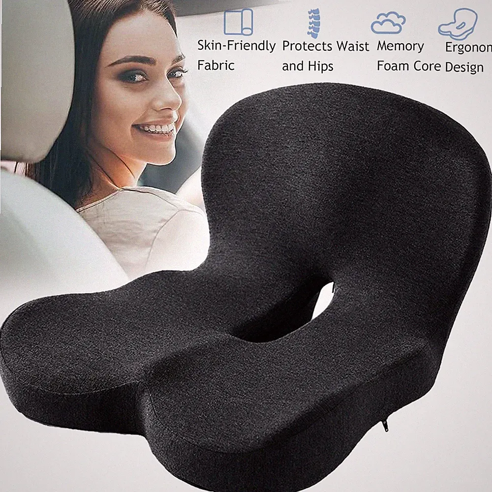 Lendenkissen, Memory Foam Sitzkissen Autositzkissen Ergonomisches Stuhlkissen DE