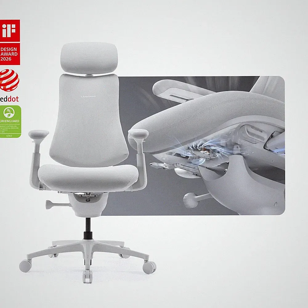 LiberNovo OC1-PRO Dynamic Ergonomischer Drehstuhl Bediener/Aufgabe Bürostuhl Glacier