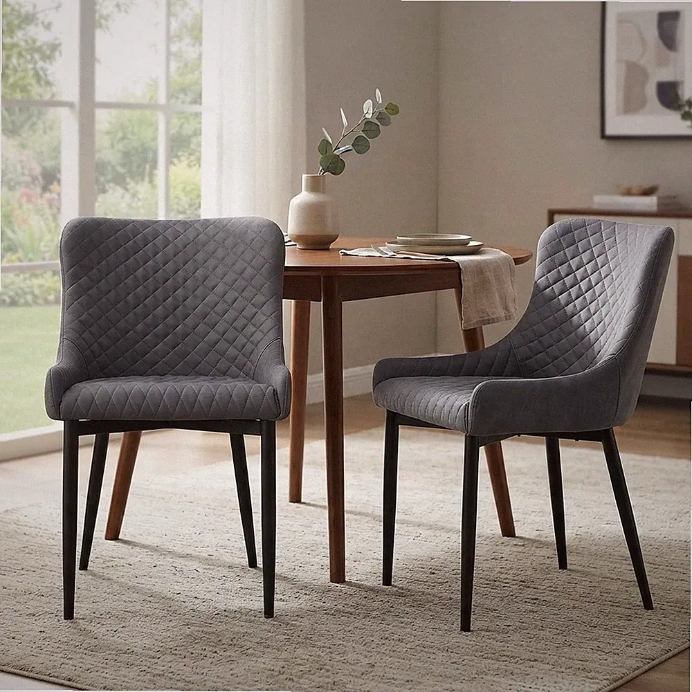 Luxus Kunstleder Polsterstühle 2er Set - perfekt für Esszimmer & Büro