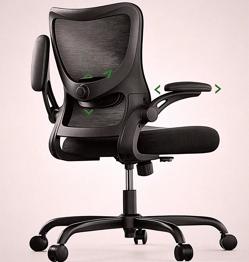 Marsail Bürostuhl ergonomisch mit 3D-Armlehnen Schwarz MSOC9B-EU