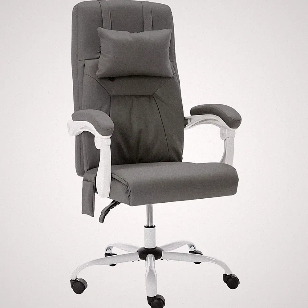Massage-Bürostuhl grau Kunstleder ergonomisch für Homeoffice und Büro