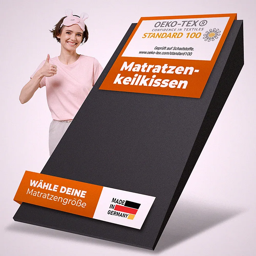 Matratzenkeil Bettkeil 70–100x200 gegen Reflux Schnarchen | 7-Zonen wählbar