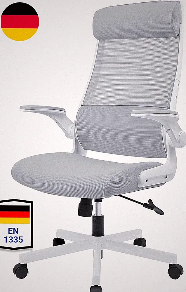 MELOKEA Bürostuhl Ergonomisch Mit Verstellbare Kopfstütze, Schreibtischstuhl Aus