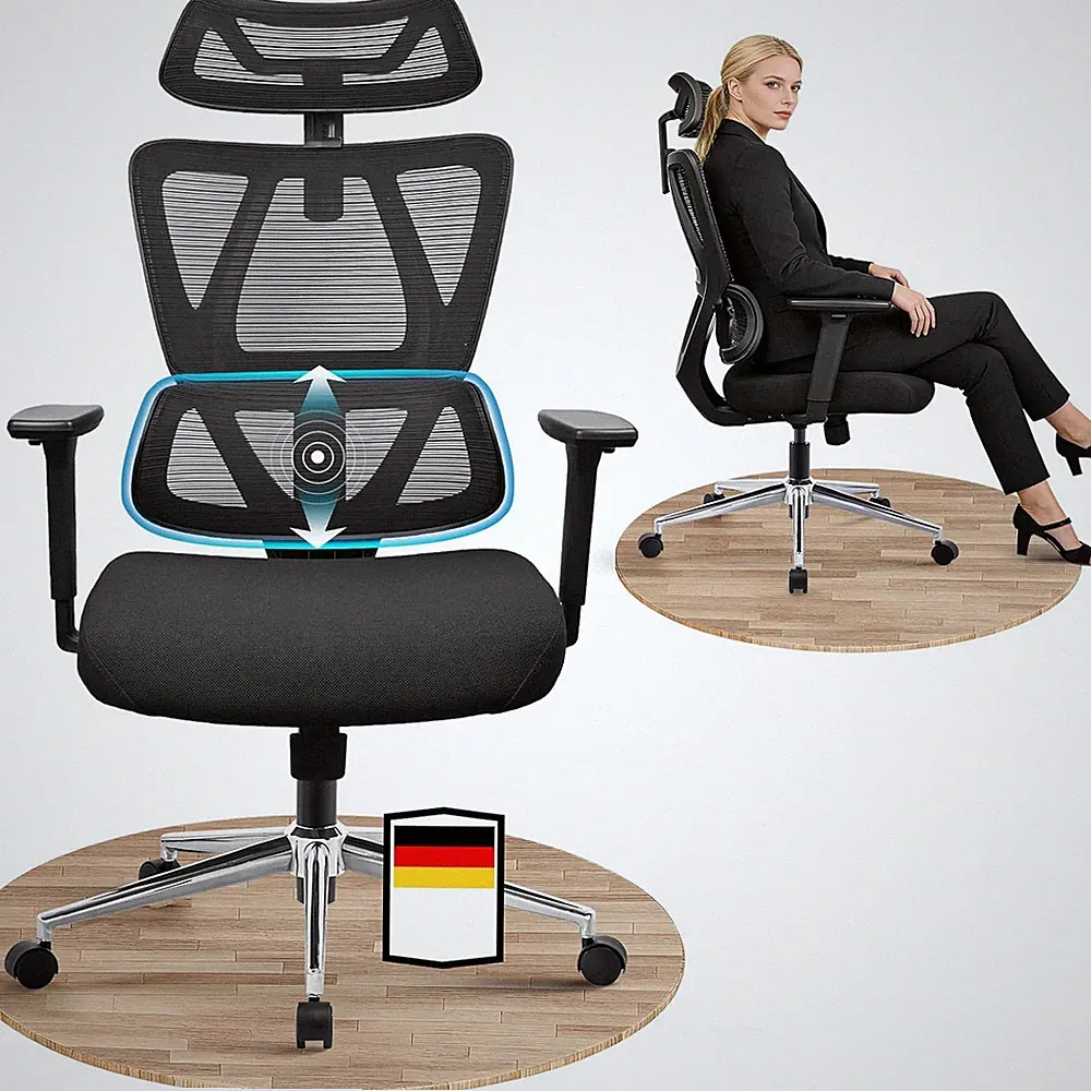 MELOKEA ReliefBack Bürostuhl Ergonomisch bis 150 kg belastbar Drehstuhl