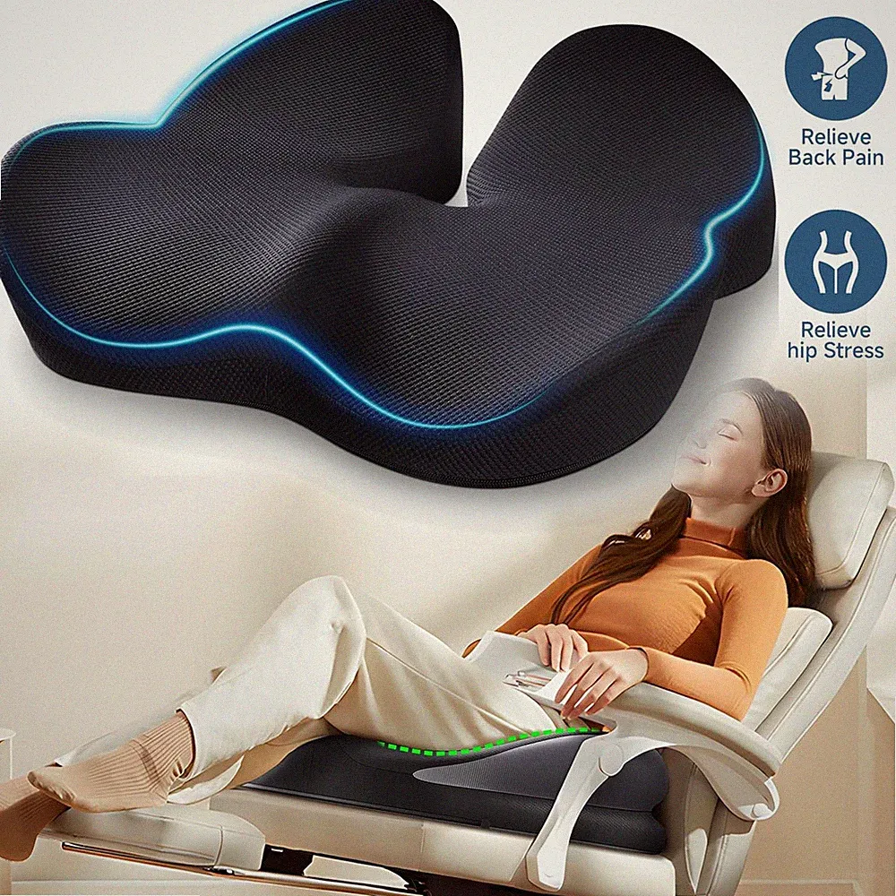 Memory Foam Sitzkissen Büro Stuhlkissen Ergonomisches Steißbeinkissen Rollstuhl