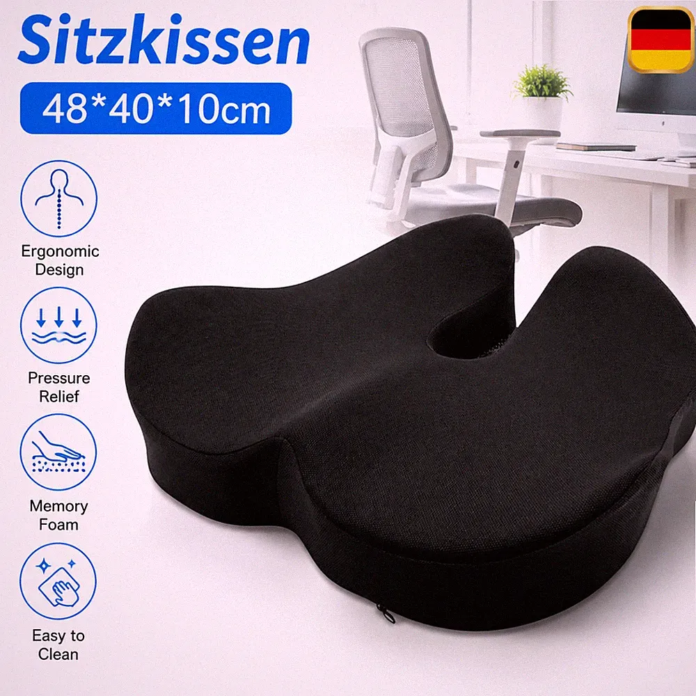 Memory-Schaum Sitzkissen orthopädisch Steißbeinkissen Keilkissen für Bürostuhl
