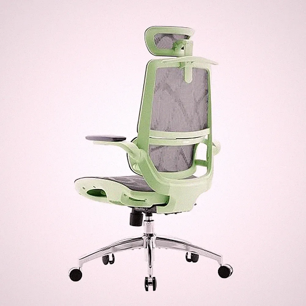 Mesh Ergonomischer Bürostuhl - Verstellbare Lordosenstütze & Armlehnen - Grün