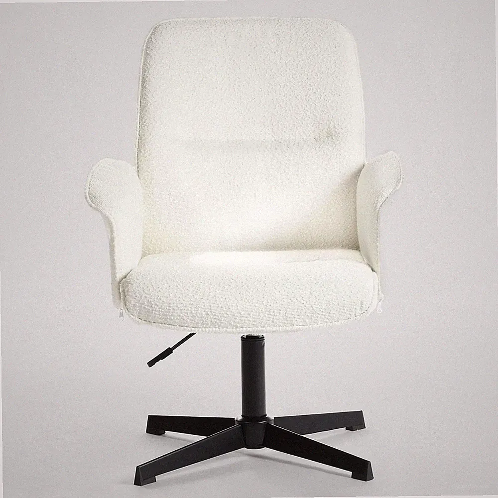 MEUBLE COSY Bürostuhl ergonomisch Boucle gekreuzte Beine Akzentsessel drehbar