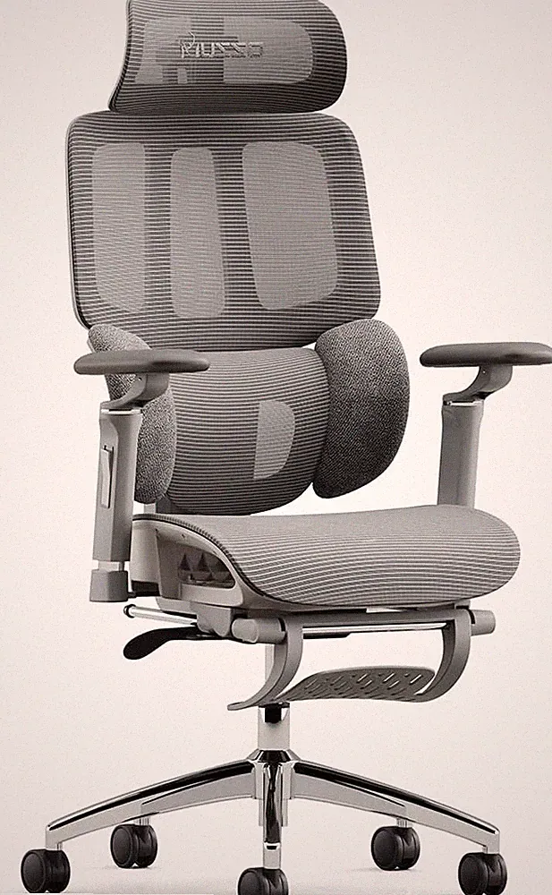 MUSSO H80 Pro Ergonomischer Mesh Bürostuhl Fußablage 4D Armlehnen