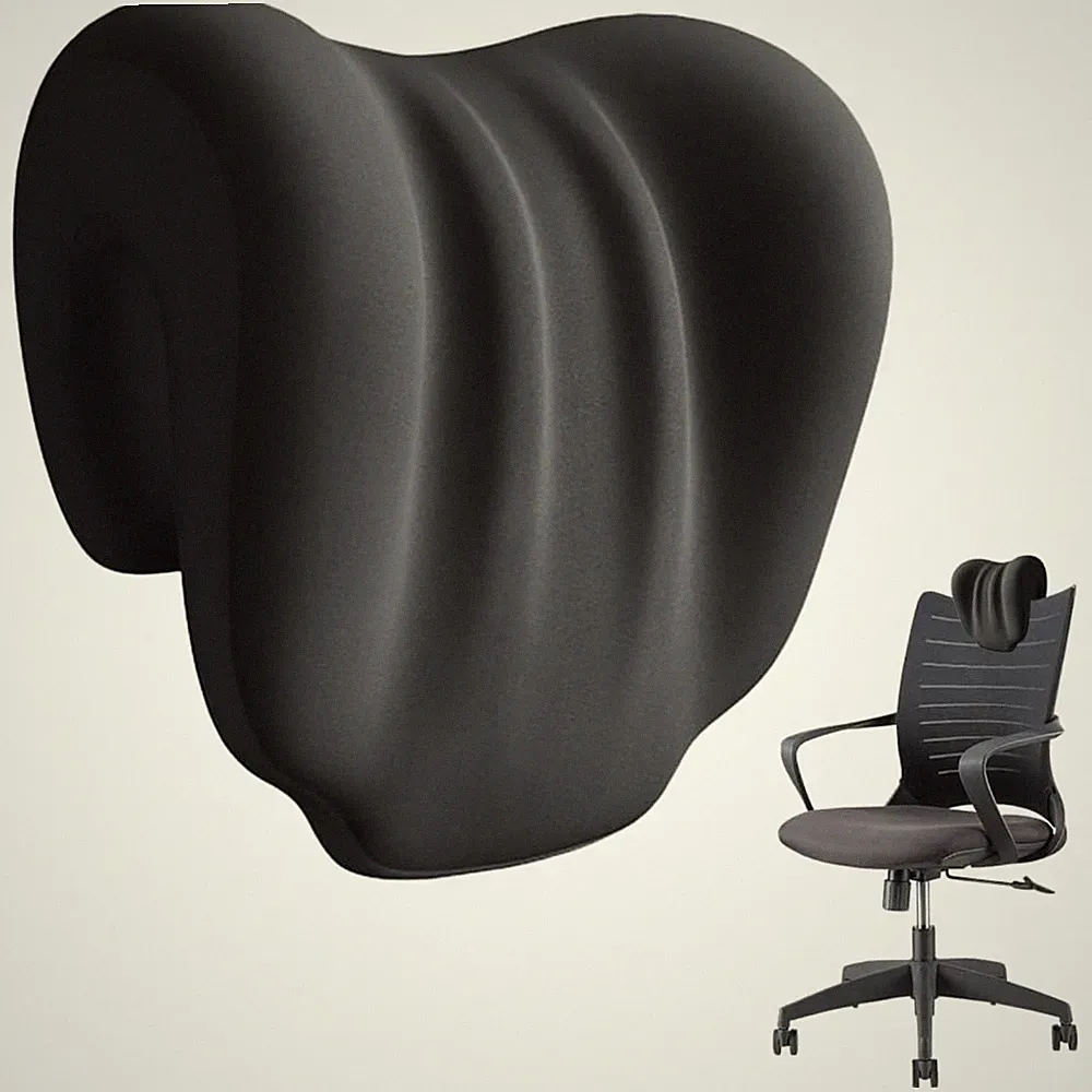 Nackenkissen Bürostuhl Nackenstütze Memory Foam ergonomisch Schwarz