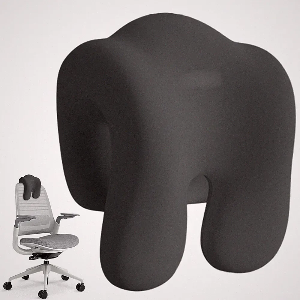 Nackenstütze Bürostuhl Memory-Schaum Nackenkissen Ergonomisch Schwarz 27x18x26cm