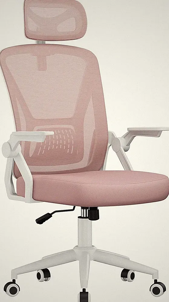 naspaluro Bürostuhl Ergonomisch Rosa Mesh 120 Grad Armlehnen 360 Grad