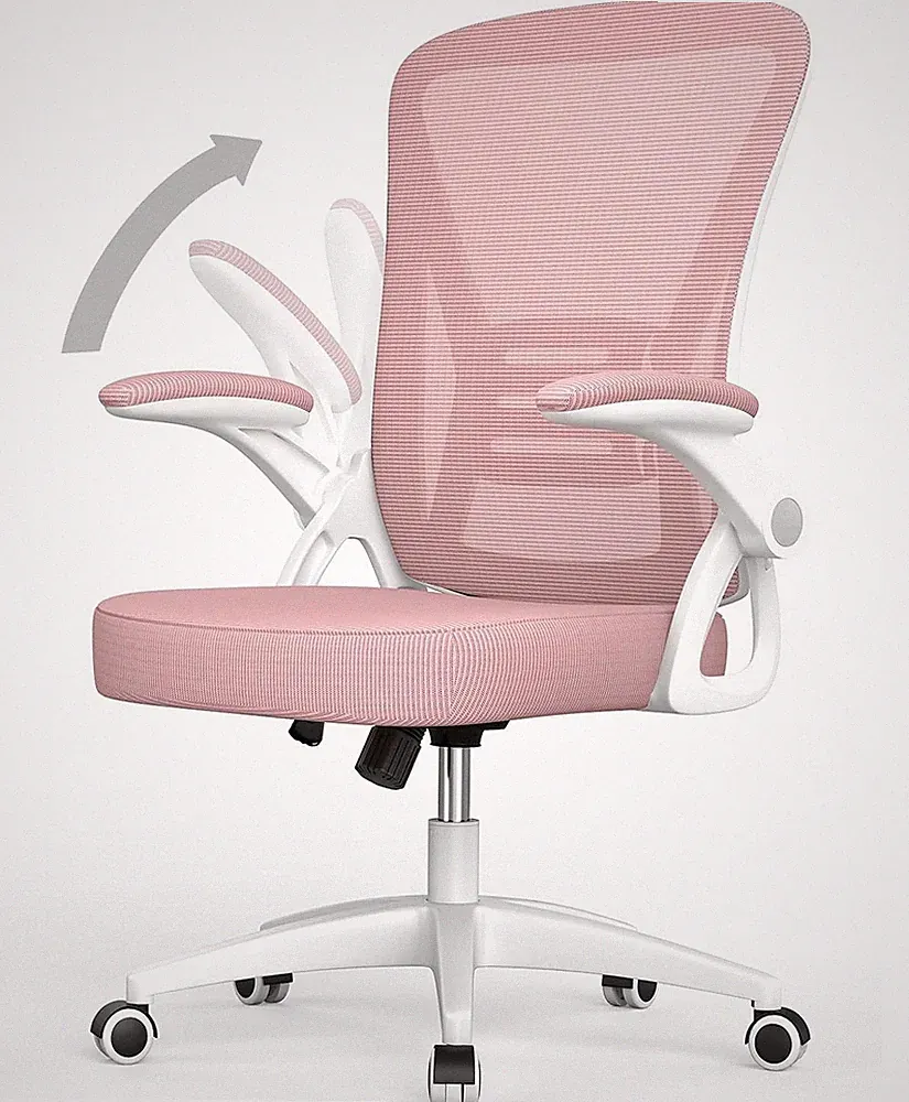 Naspaluro Bürostuhl Pink Ergonomisch Schreibtischstuhl mit Netzrücken Armlehnen
