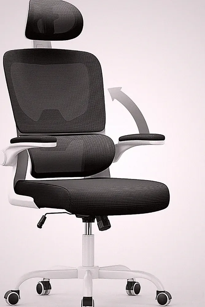 Naspaluro Ergonomischer Bürostuhl mit Kopfstütze Armlehnen Lordosenstütze - Neu