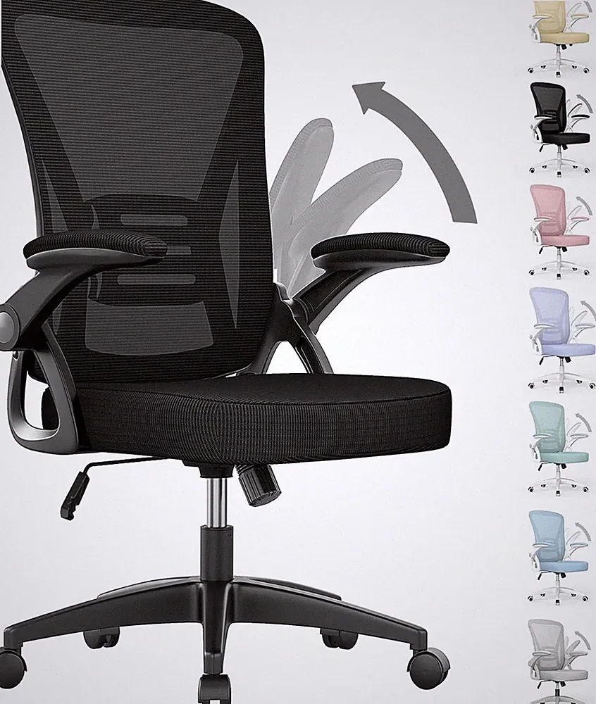 naspaluro Ergonomischer Bürostuhl Schwarz, Höhenverstellbar, Netzbespannung