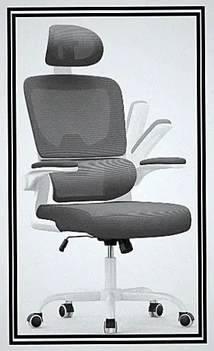 Naspaluro X24 Bürostuhl Ergonomisch Netz Kopfstütze Lendenstütze Schwarz