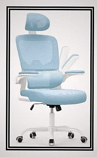 Naspaluro X24F00K132 Bürostuhl ergonomisch Netz Lendenstütze Kopfstütze Blau