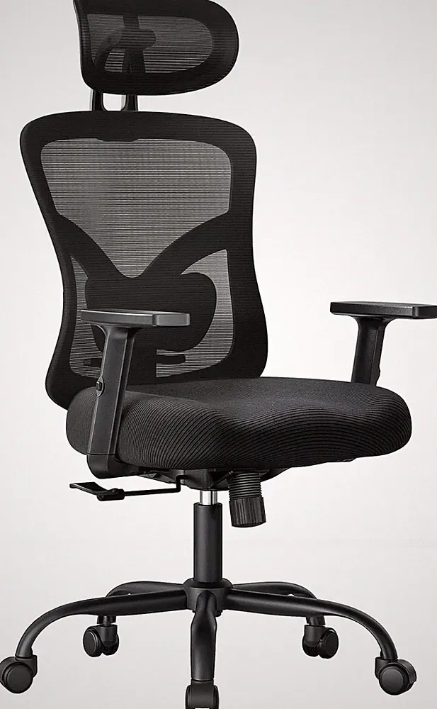NOBLEWELL Ergonomischer Bürostuhl mit gepolsterter Lendenwirbelstütze, 2D-Kop...