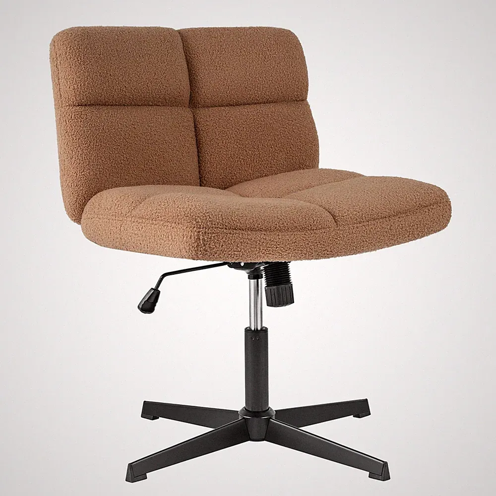 Northix Bürostuhl Kreuzbeine Breit Braun Ergonomisch Kunstfell 160kg