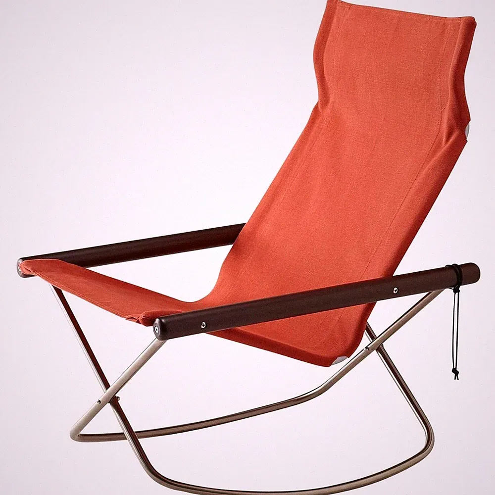 Nychair X Schaukelstuhl Klappsessel Dunkelbraun Rot Designer Personal Chair
