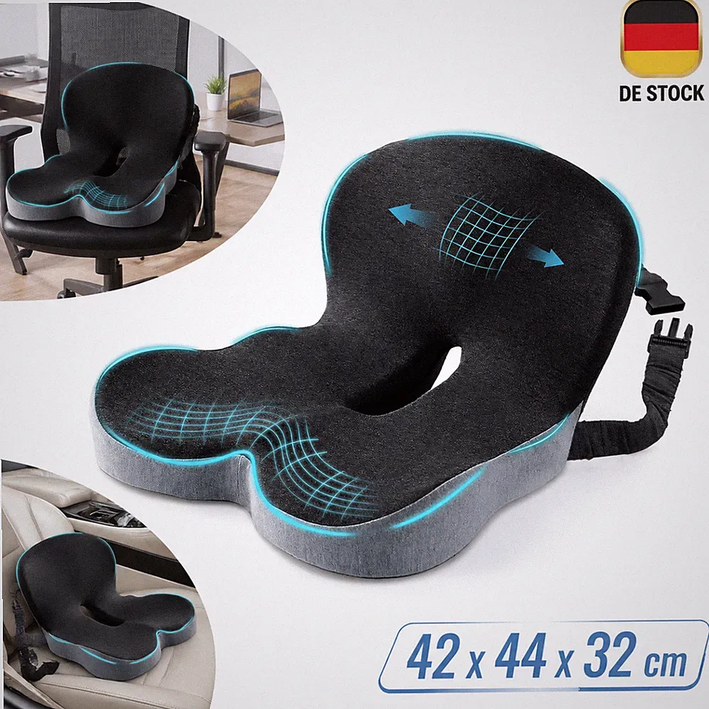 Orthopädisch Ergonomisch Memory-Schaum Sitzkissen mit Rückenlehne für Bürostuhl
