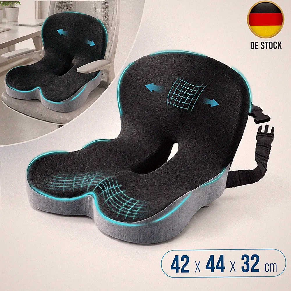 Orthopädisches Ergonomisches Sitzkissen Rückenlehne Lendenwirbelstütze Bürostuhl