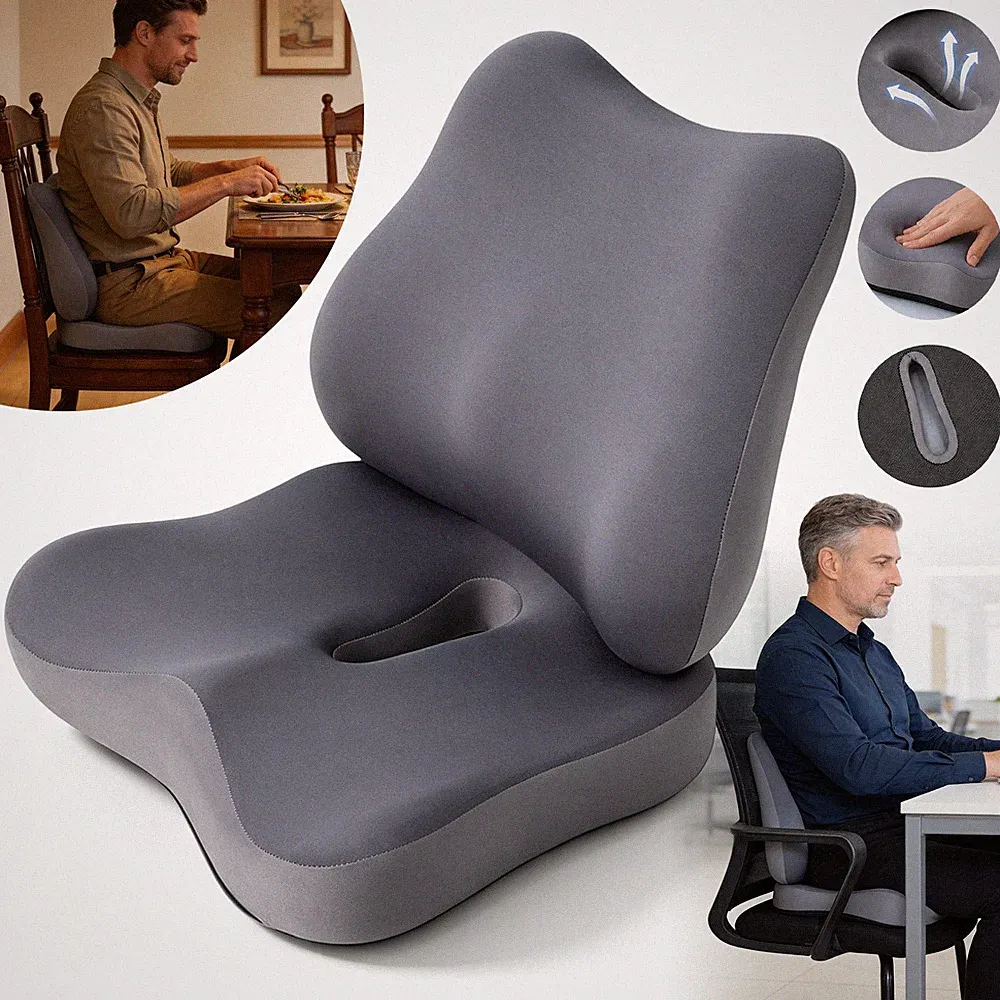 Orthopädisches Ergonomisches Sitzkissen Rückenlehne Lendenwirbelstütze Bürostuhl