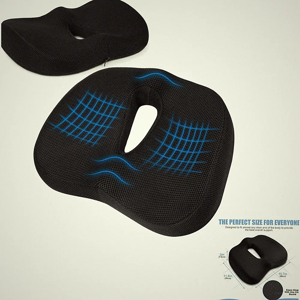 Orthopädisches Sitzkissen, Memory Foam, Ergonomisch, Bürostuhl, Autositz, Rol...