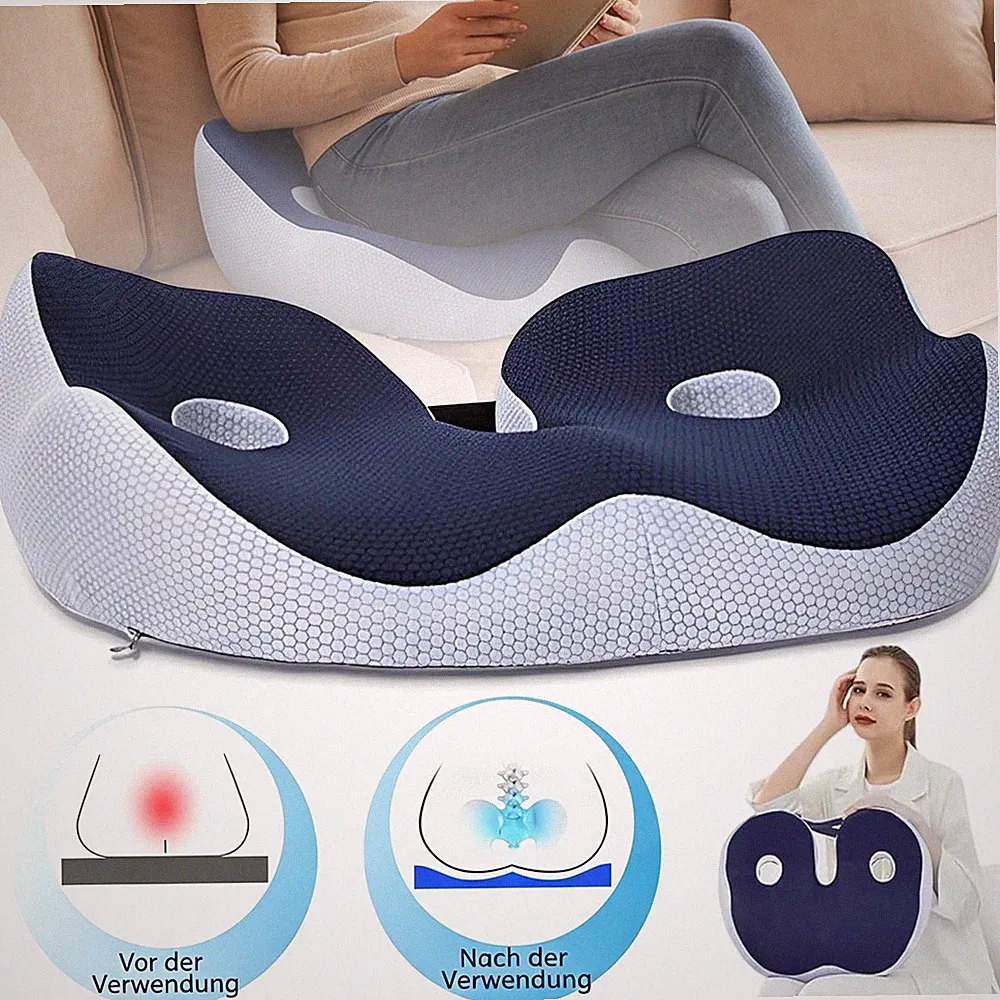 Orthopädisches Sitzkissen Memory Foam Ergonomische Stuhlauflage Bürostuhl-Kissen