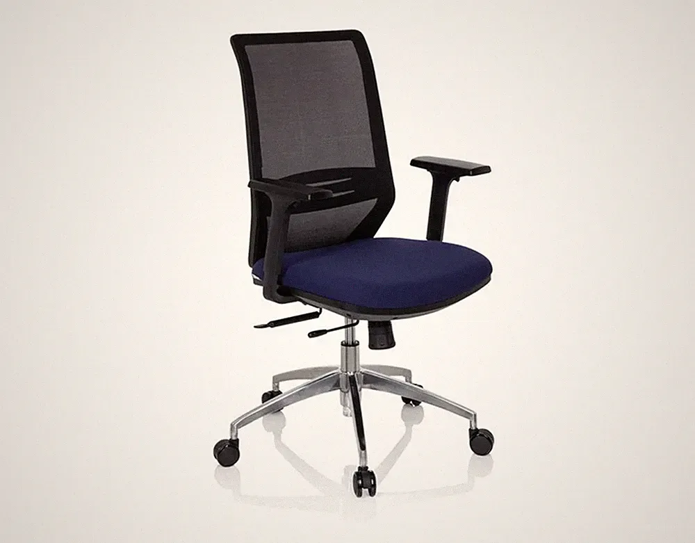 PROFONDO Bürostuhl Drehstuhl ergonomisch Netzstoff Bürosessel schwarz/blau