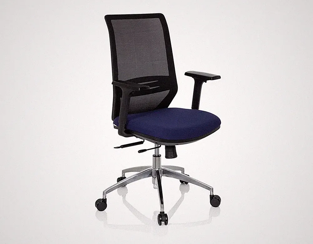 PROFONDO Bürostuhl Drehstuhl ergonomisch Netzstoff Bürosessel schwarz/blau