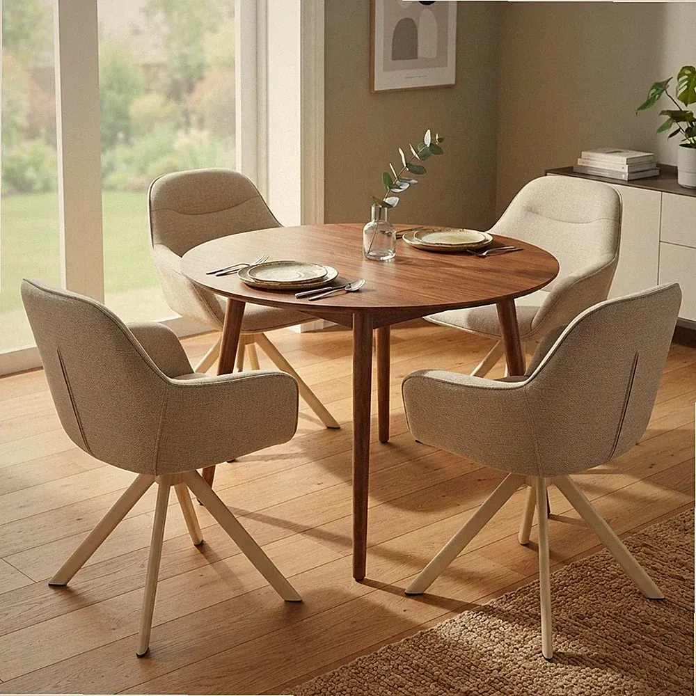 Pure Beige Ergonomischer Drehstuhl Esszimmerstuhl 4er Set - Ultimativer Komfort und Stil
