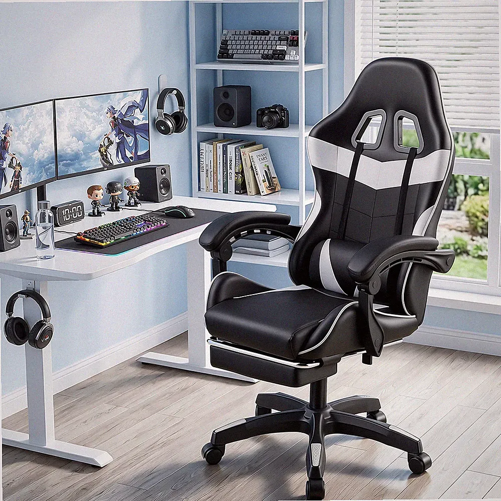 Racing Gaming Stuhl Ergonomisch Bürostuhl RGB Schreibtischstuhl Drehstuhl 150KG