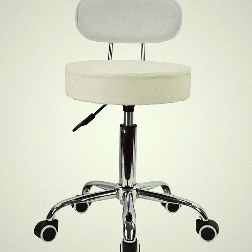Rollhocker Drehstuhl Arbeitshocker Bürostuhl höhenverstellbar 48-64cm weiß