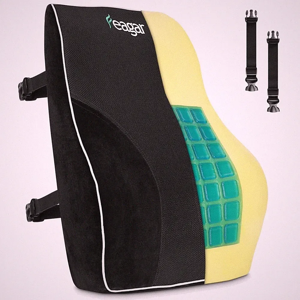 Rückenkissen Gel Memory Foam Bürostuhl Auto Lendenwirbelstütze Ergonomisch