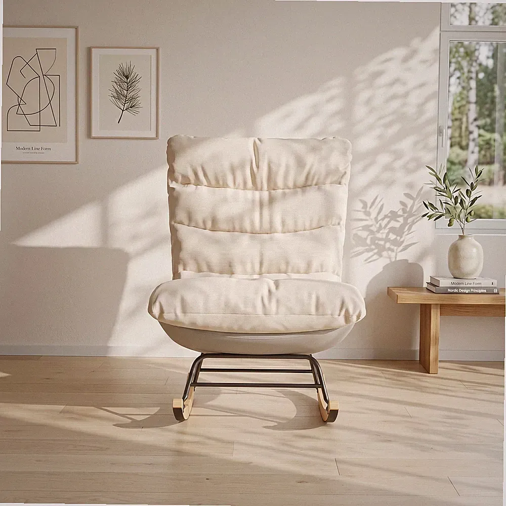 Schaukelstuhl Ergonomisch Schaukelsessel 150KG Schwingsessel Relax Stuhl Lounge