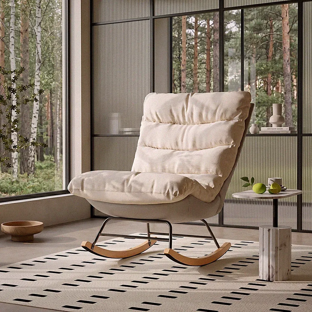 Schaukelstuhl Ergonomisch Schaukelsessel Relax Stuhl Lounge Schwingsessel 160 kg