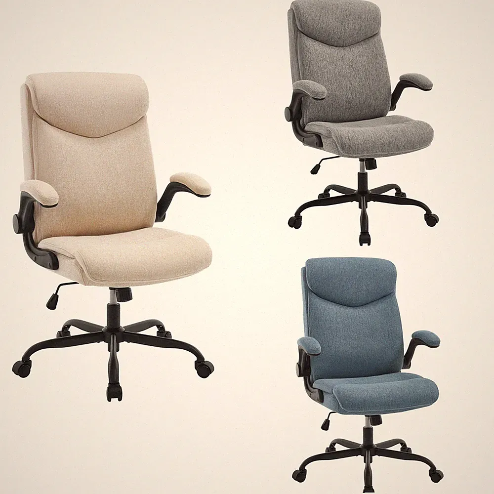 Schreibtischstuhl Bürostuhl Chefsessel ergonomisch Drehstuhl mit 5 Rollen Stoff