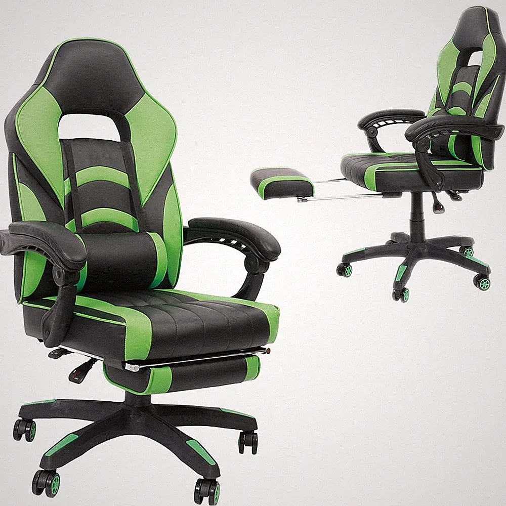 Schreibtischstuhl Bürostuhl Gaming Stuhl Chefsessel Racing Stuhl Drehstuhl Grau