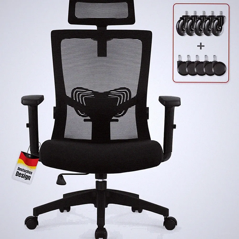 Schreibtischstuhl in Dunkelgrau mit Ergonomischem Design & SGS
