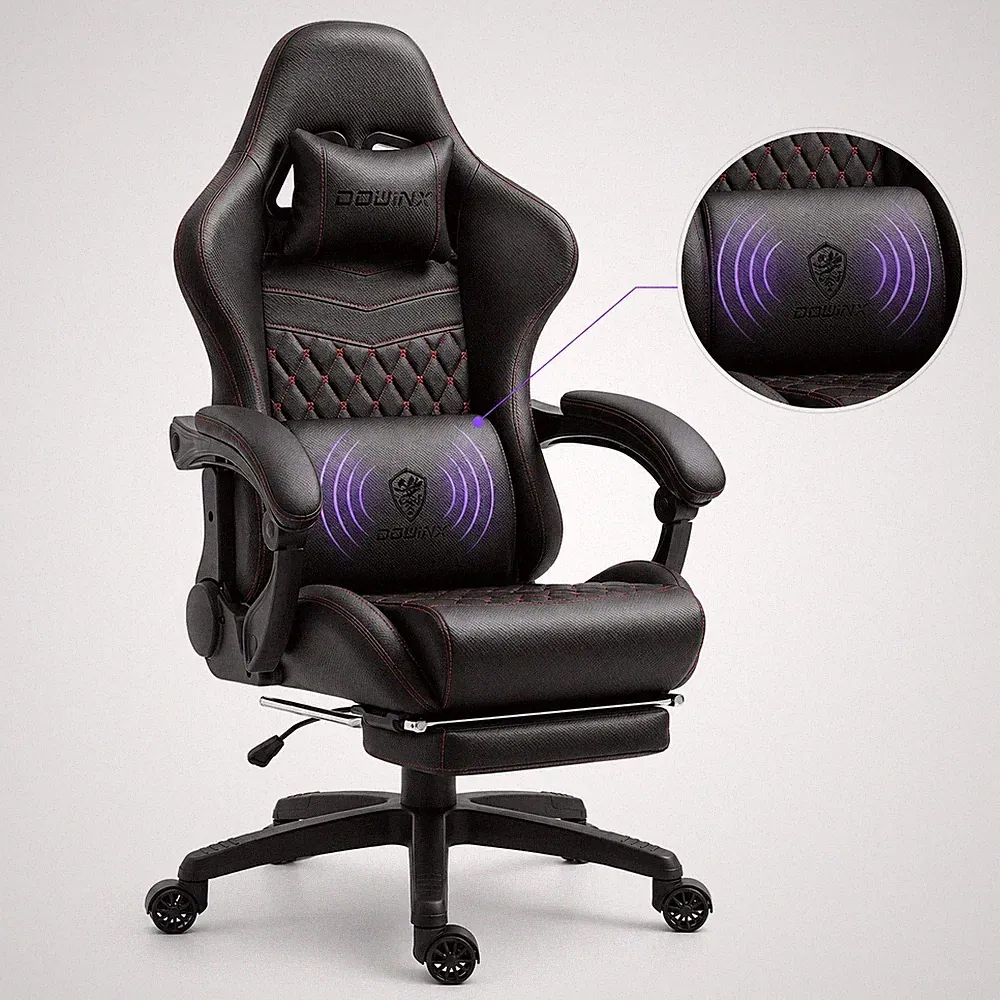 Schwarz Massage Bürostuhl Computer Chefsessel Gaming Stuhl Lehnstuhl Fußstütze UK