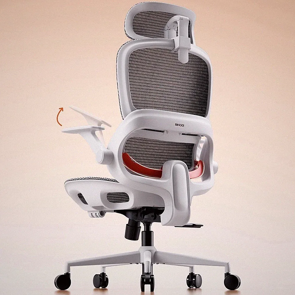 SIHOO ergonomischer Bürodrehstuhl mit Kopfstütze Netzrücken 5 Rollen 137 kg