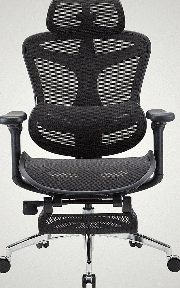 SIHOO Ergonomischer Bürostuhl mit Lordosenstütze, 3D-Armlehnen & Fußstütze