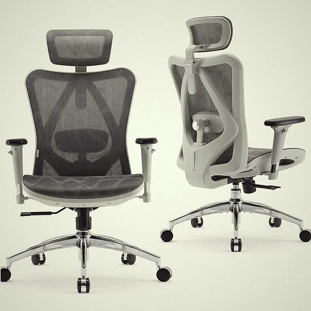 SIHOO M57 Ergonomischer Bürostuhl Mesh High Back Chair Computerstuhl, Grau