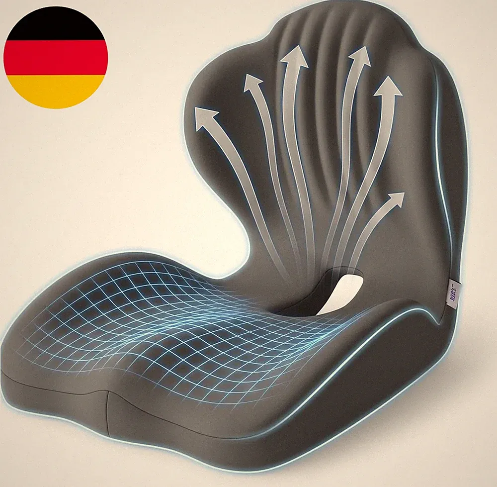 Sitzkissen Bürostuhl, Ergonomisches Memory-Schaum Rückenkissen Stuhl, Lendenkiss