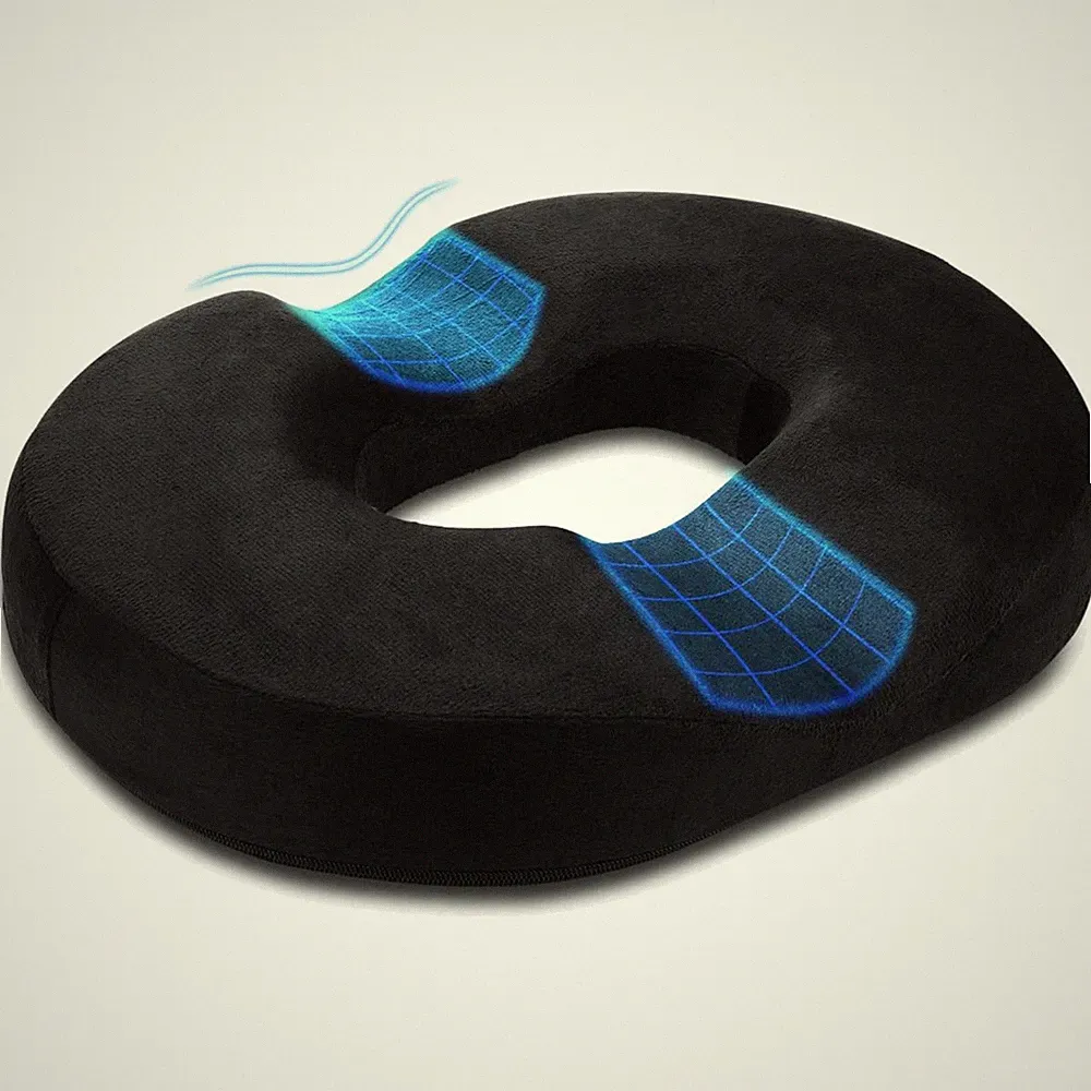 Sitzkissen Donut Ergonomisch Memory-Schaum Bürostuhl Kissen Schwarz
