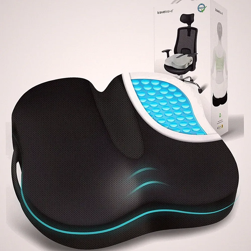 Sitzkissen ergonomisch Memory-Schaum Rutschfeste Basis Autositz Bürostuhl