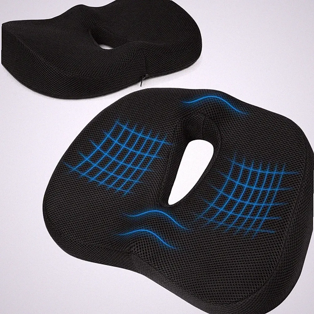 Sitzkissen Memory Foam Ergonomisch Bürostuhl Rollstuhl Autositz Schwarz