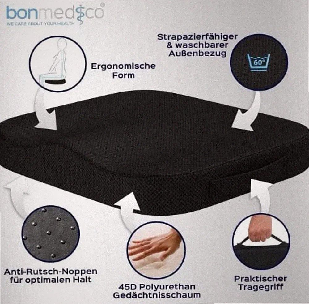 ✅​ Sitzkissen orthopädisch Ergonomisches Memory Foam Kissen für Bürostuhl